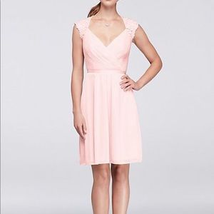 David’s Bridal Keyhole Back Mesh Dress